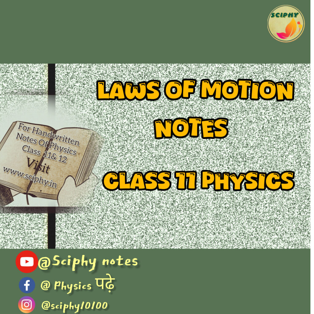 Laws Of Motion Notes Class 11 Physics Sci Phy