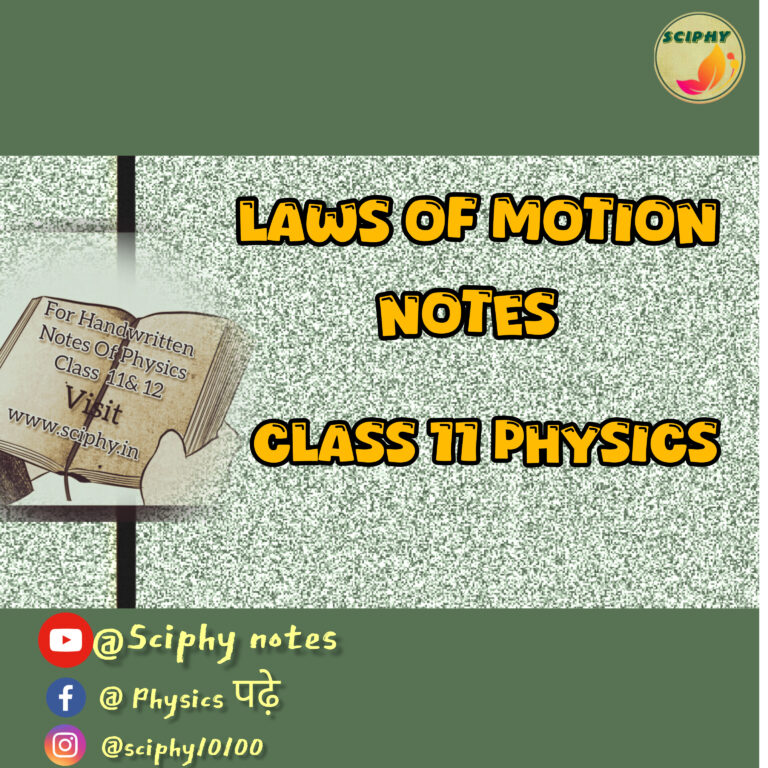 Laws Of Motion Notes Class 11 Physics Sci Phy