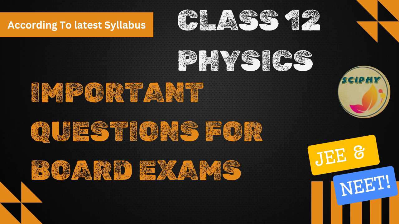 Class 12 Physics Important Questions For Board exams PDF