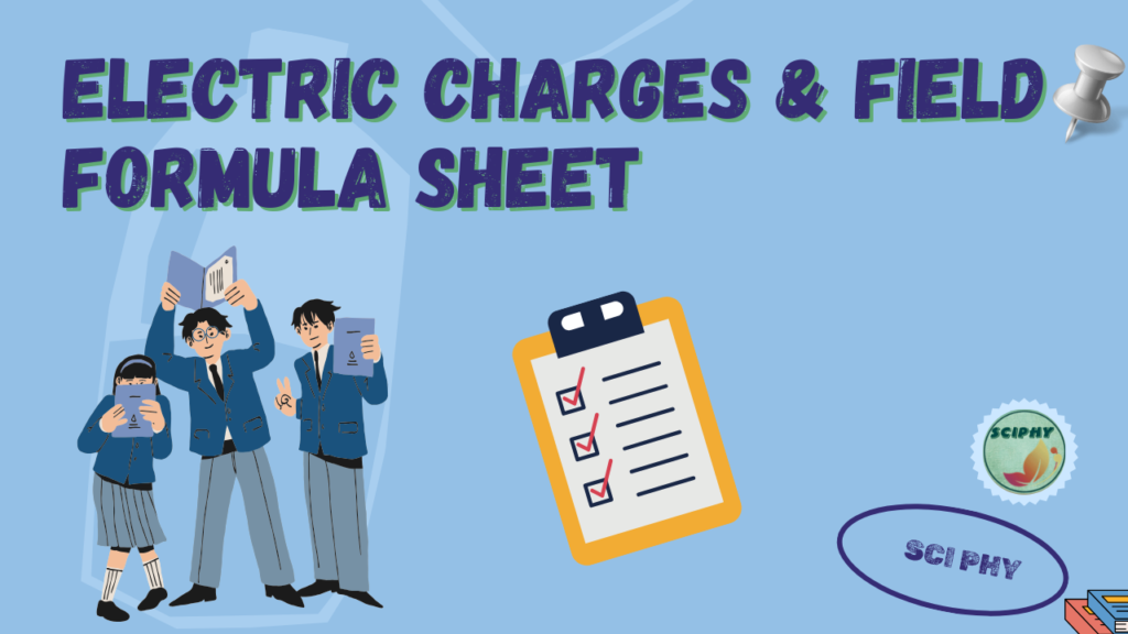 Electric charges & field formula sheet