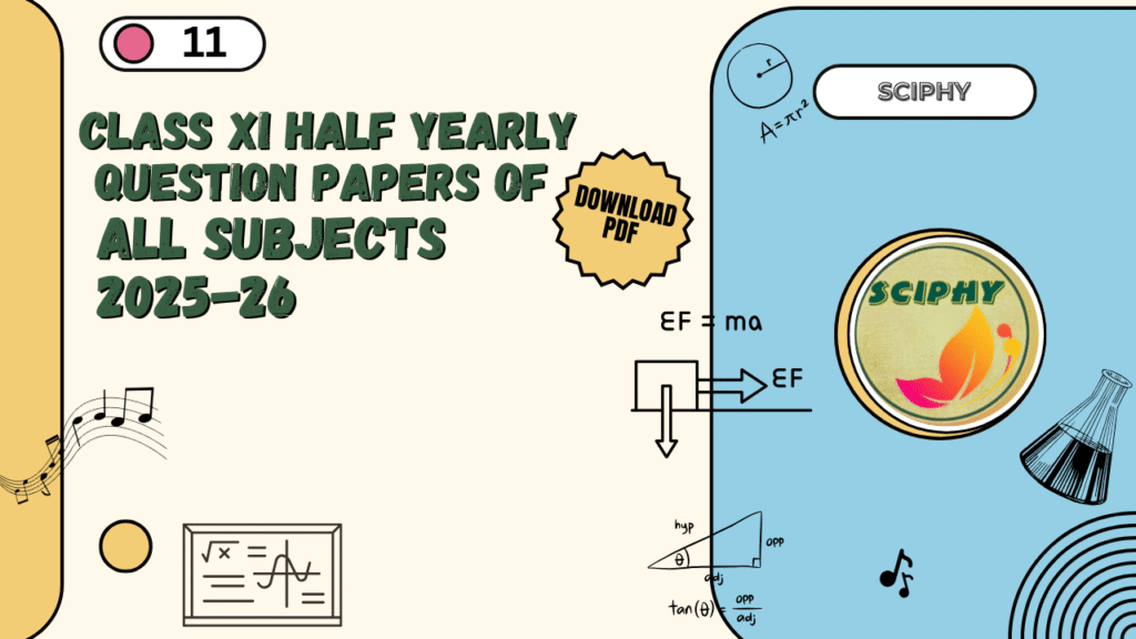 HALF YEARLY QUESTION PAPERS CLASS 11